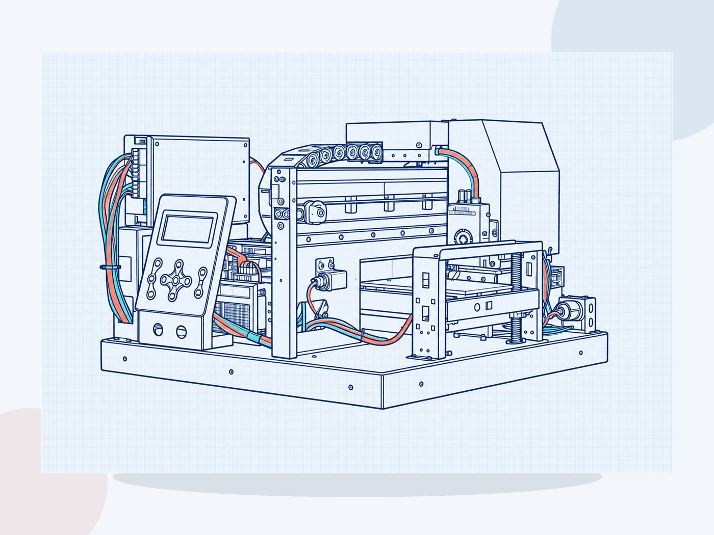 Full engineering blueprint of the print module