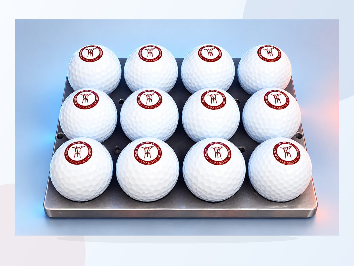 Full view of a batch of custom golf balls